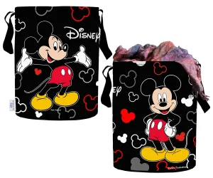 Heart Home Polyester Mickey Mouse Print Waterproof & Foldable Laundry Basket, 45 Ltr, Set of 2 (Black)