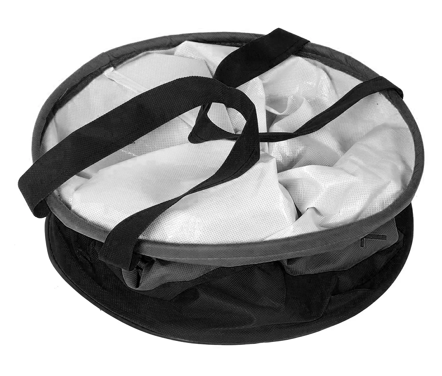 Heart Home Polyester Mickey Mouse Print Waterproof & Foldable Laundry Basket, 45 Ltr, Set of 2 (Black)
