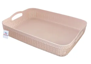 Heart Home Q-4 Unbreakable Plastic Multipurpose Large Size Flexible Storage Baskets/Fruit Vegetable Bathroom Stationary Home Basket with Handles, Multi-HEART10307
