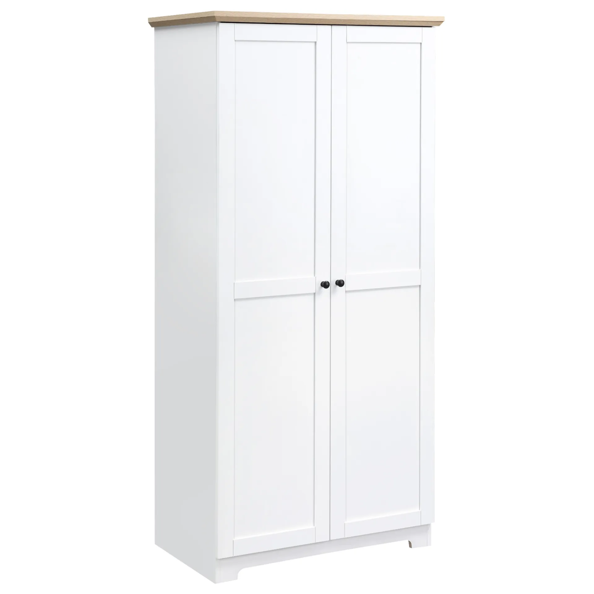 HOMCOM 172cm Wooden Kitchen Storage Cabinet - Versatile Cupboard with 2 Doors & 4 Shelves - White