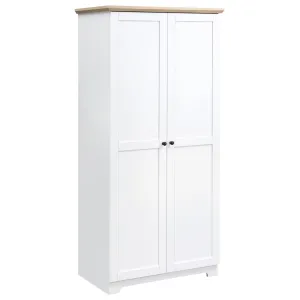 HOMCOM 172cm Wooden Kitchen Storage Cabinet - Versatile Cupboard with 2 Doors & 4 Shelves - White