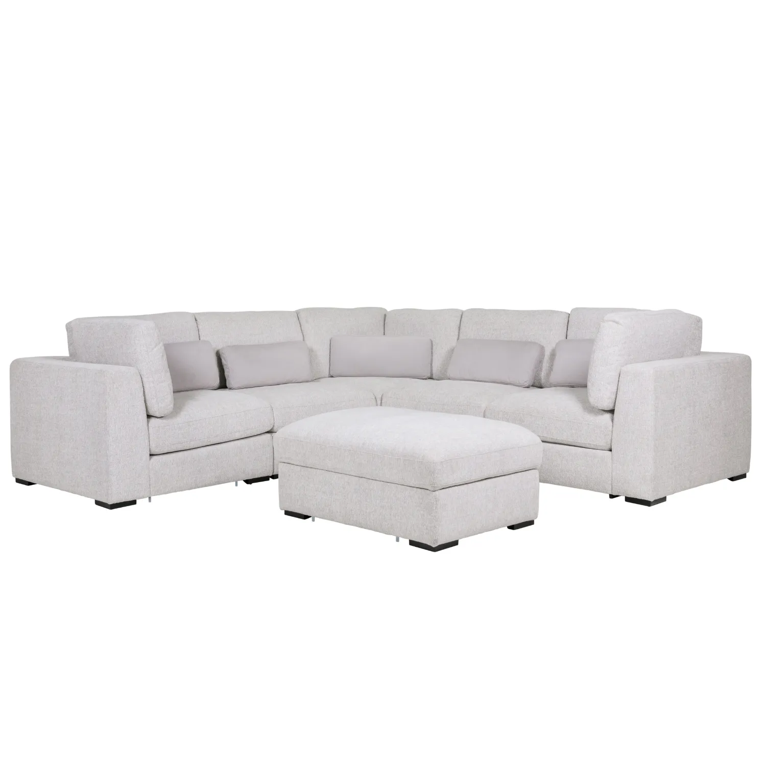 Humphrey Footstool with Storage Light Grey