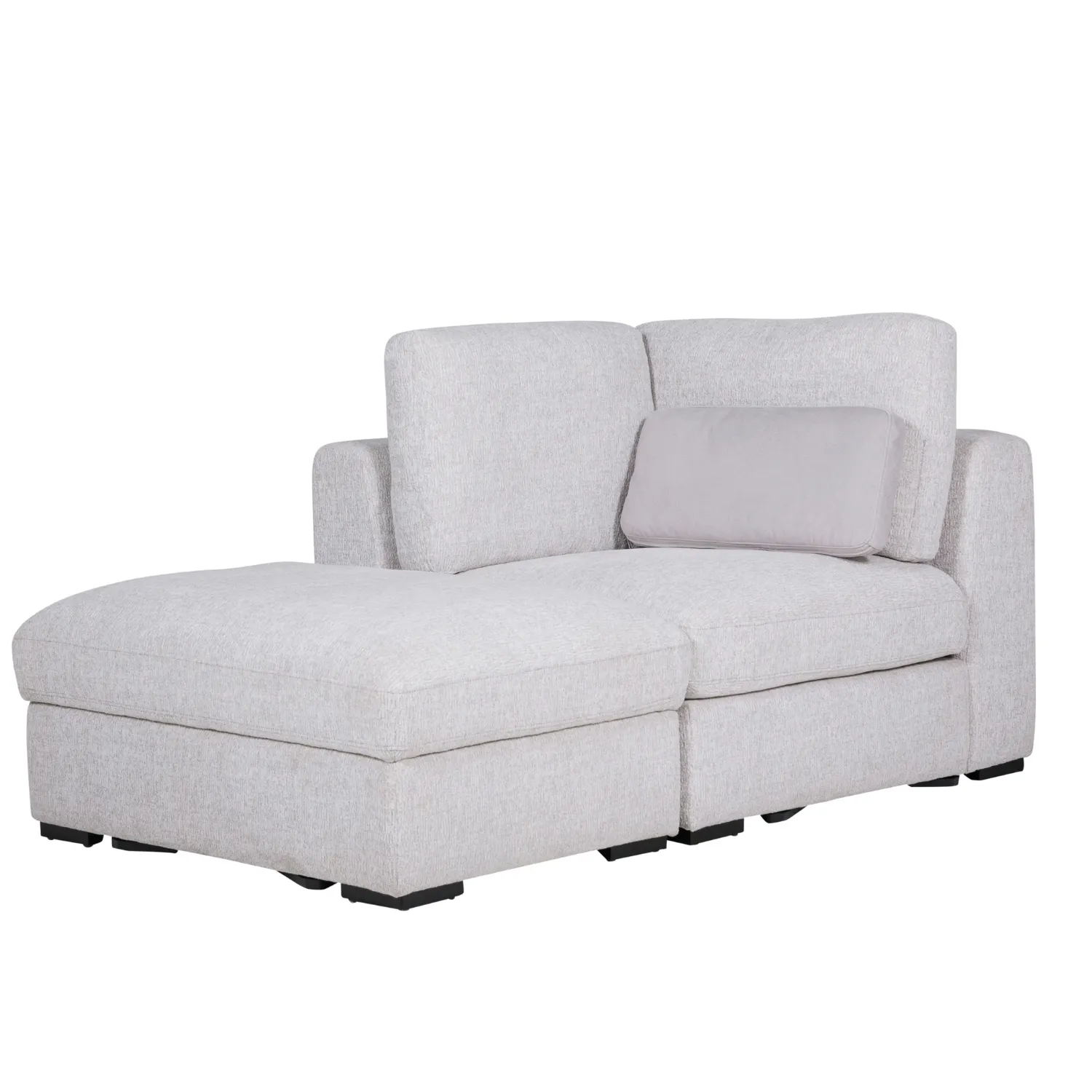 Humphrey Footstool with Storage Light Grey