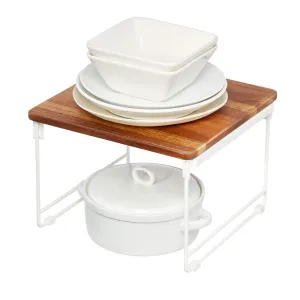 iDesign Acacia Wood and Wire Plate Riser
