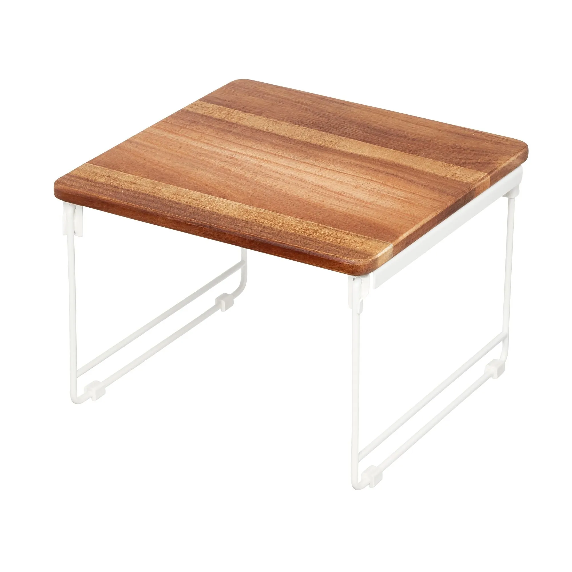iDesign Acacia Wood and Wire Plate Riser