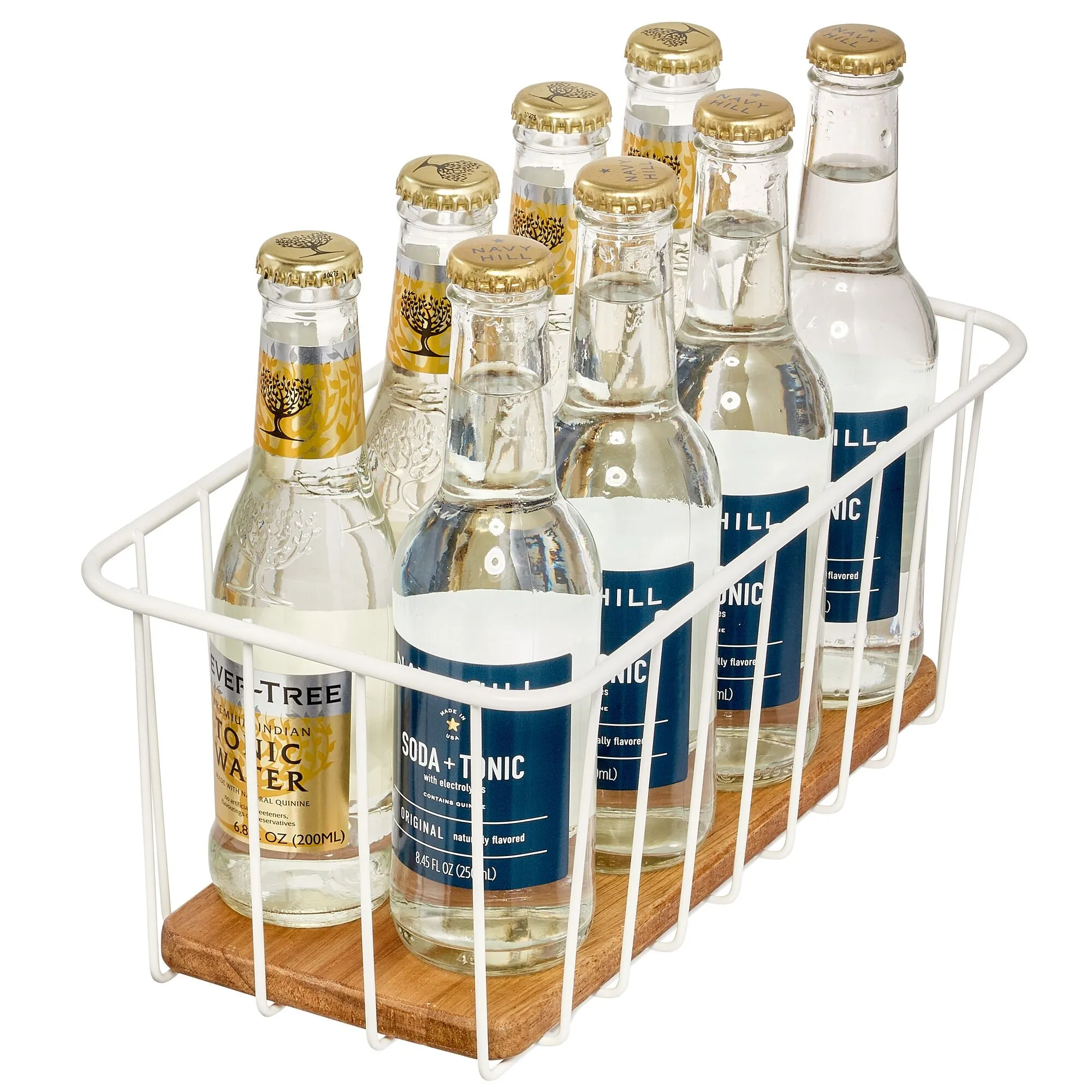 iDesign Pantry Wire Basket Acacia Wood