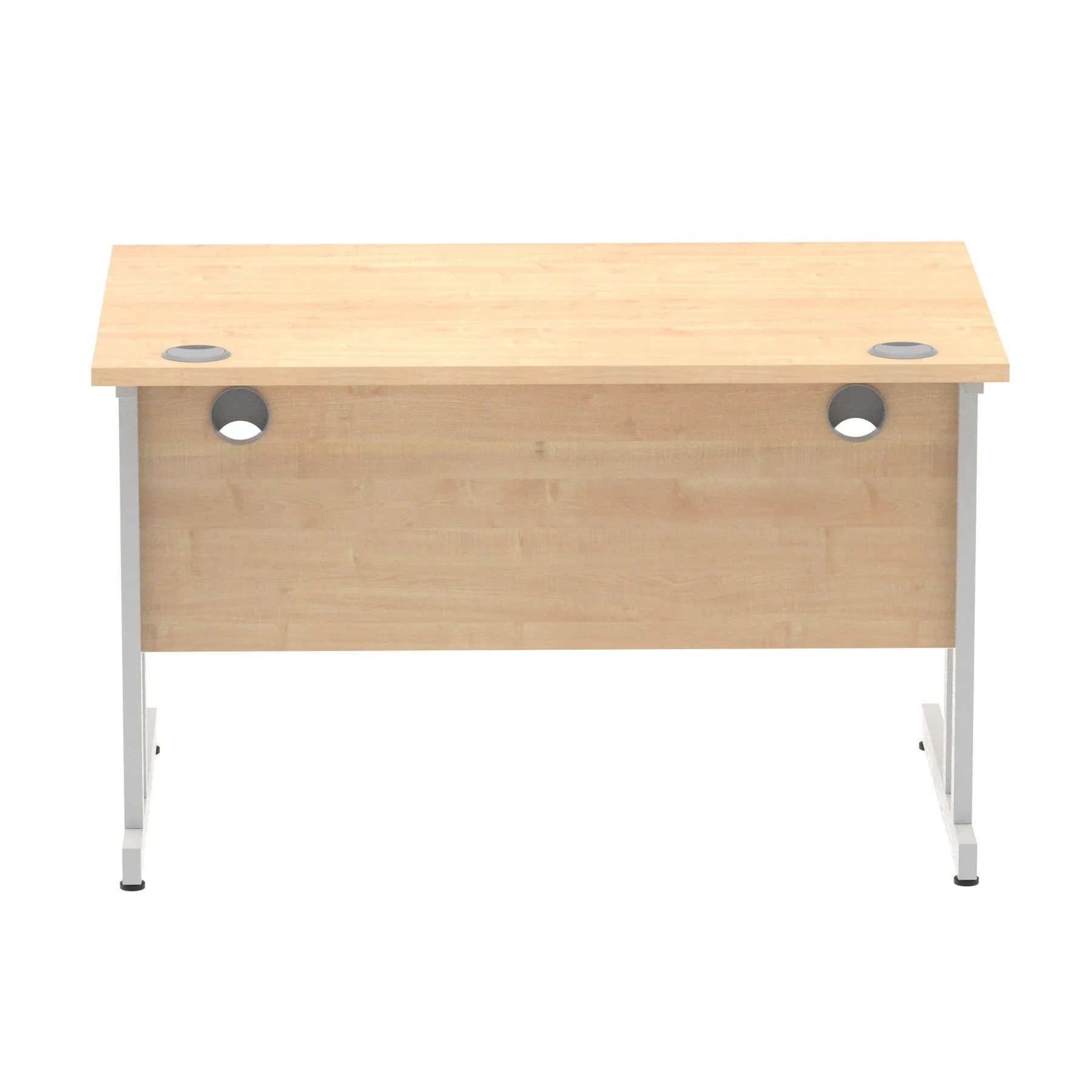 Impulse 1200mm Straight Desk Cantilever Leg - MFC Rectangular Table, Self-Assembly, 5-Year Guarantee, Silver/White/Black Frame, 1200x800 Top
