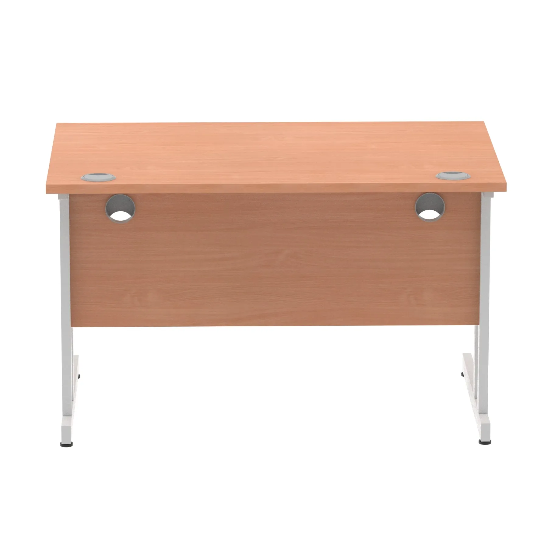 Impulse 1200mm Straight Desk Cantilever Leg - MFC Rectangular Table, Self-Assembly, 5-Year Guarantee, Silver/White/Black Frame, 1200x800 Top