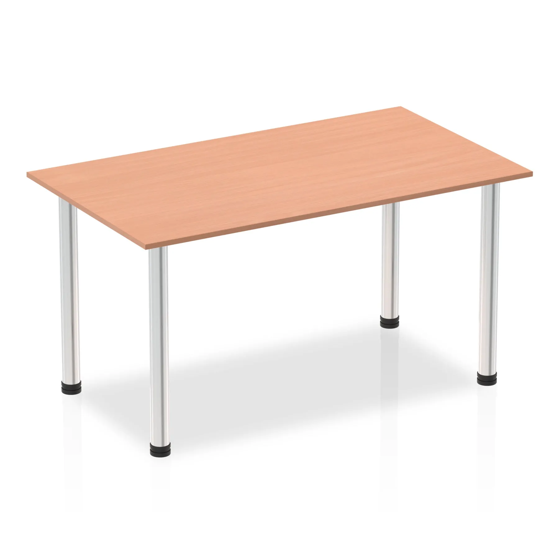 Impulse 1400mm Straight Post Leg Table - Rectangular MFC Desk, Self-Assembly, 5-Year Guarantee, Multiple Frame Colors