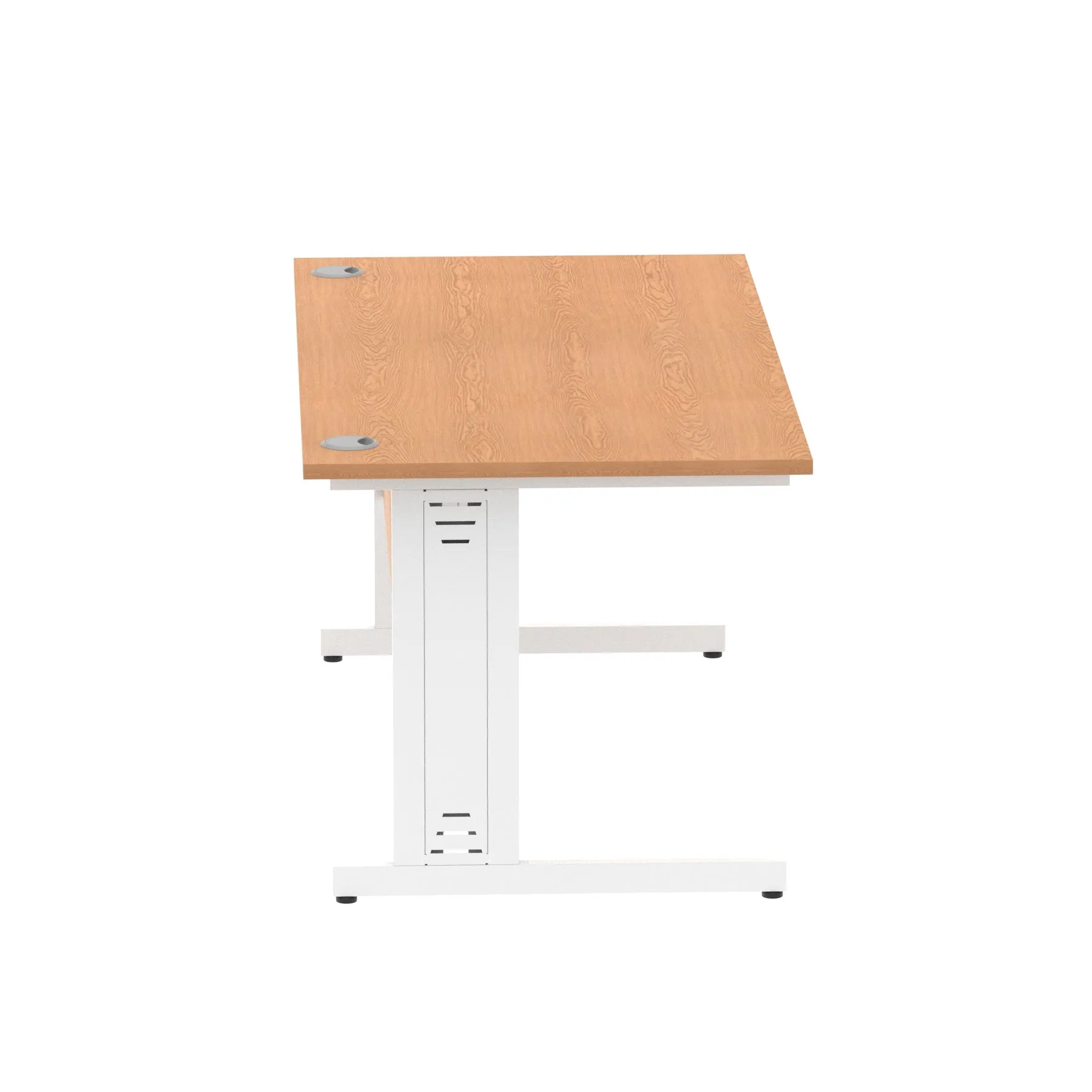 Impulse 1600mm Straight Desk with Cable Managed Leg - MFC Rectangular Table, 1600x800, Silver/White Frame, 5-Year Guarantee