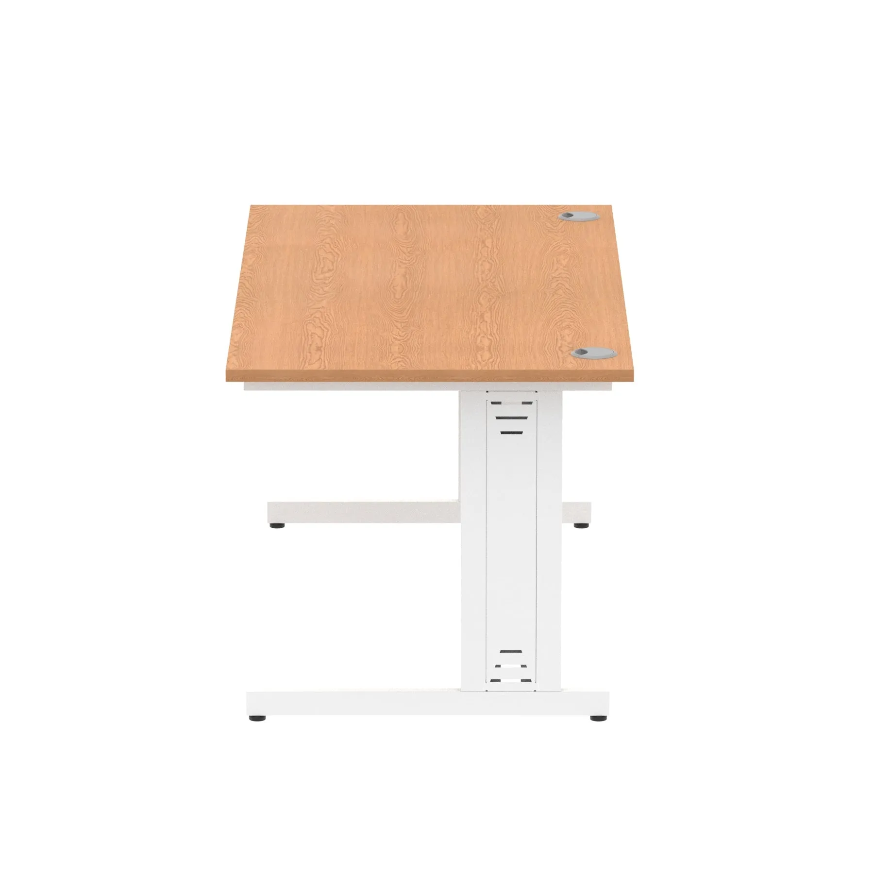 Impulse 1600mm Straight Desk with Cable Managed Leg - MFC Rectangular Table, 1600x800, Silver/White Frame, 5-Year Guarantee