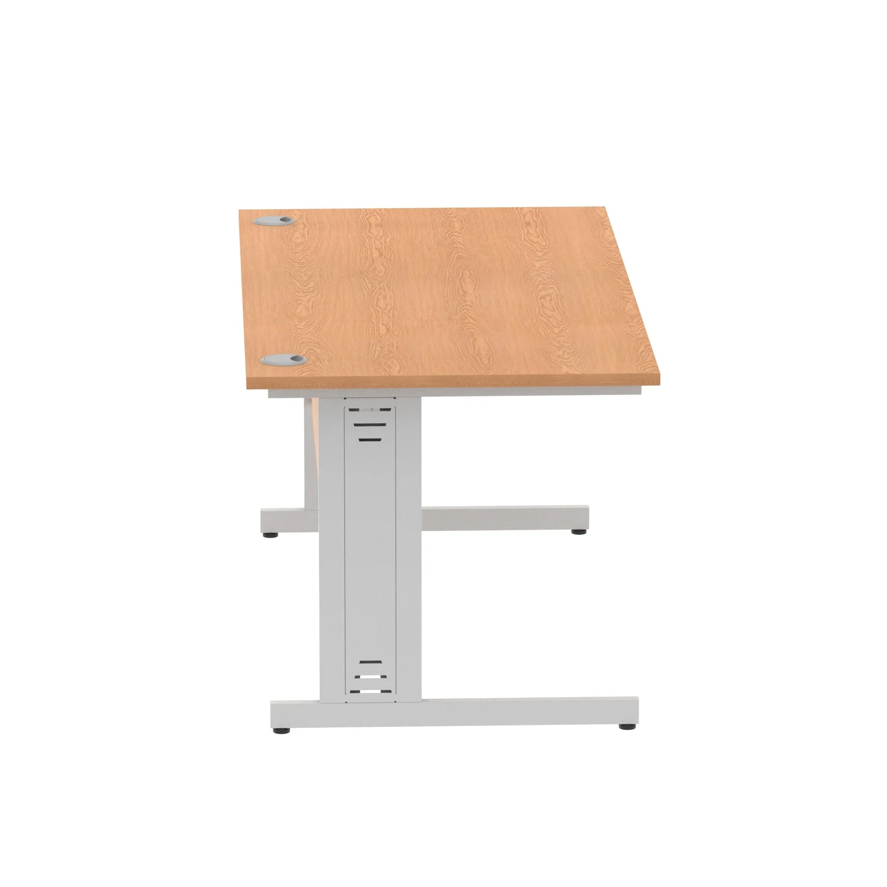 Impulse 1600mm Straight Desk with Cable Managed Leg - MFC Rectangular Table, 1600x800, Silver/White Frame, 5-Year Guarantee