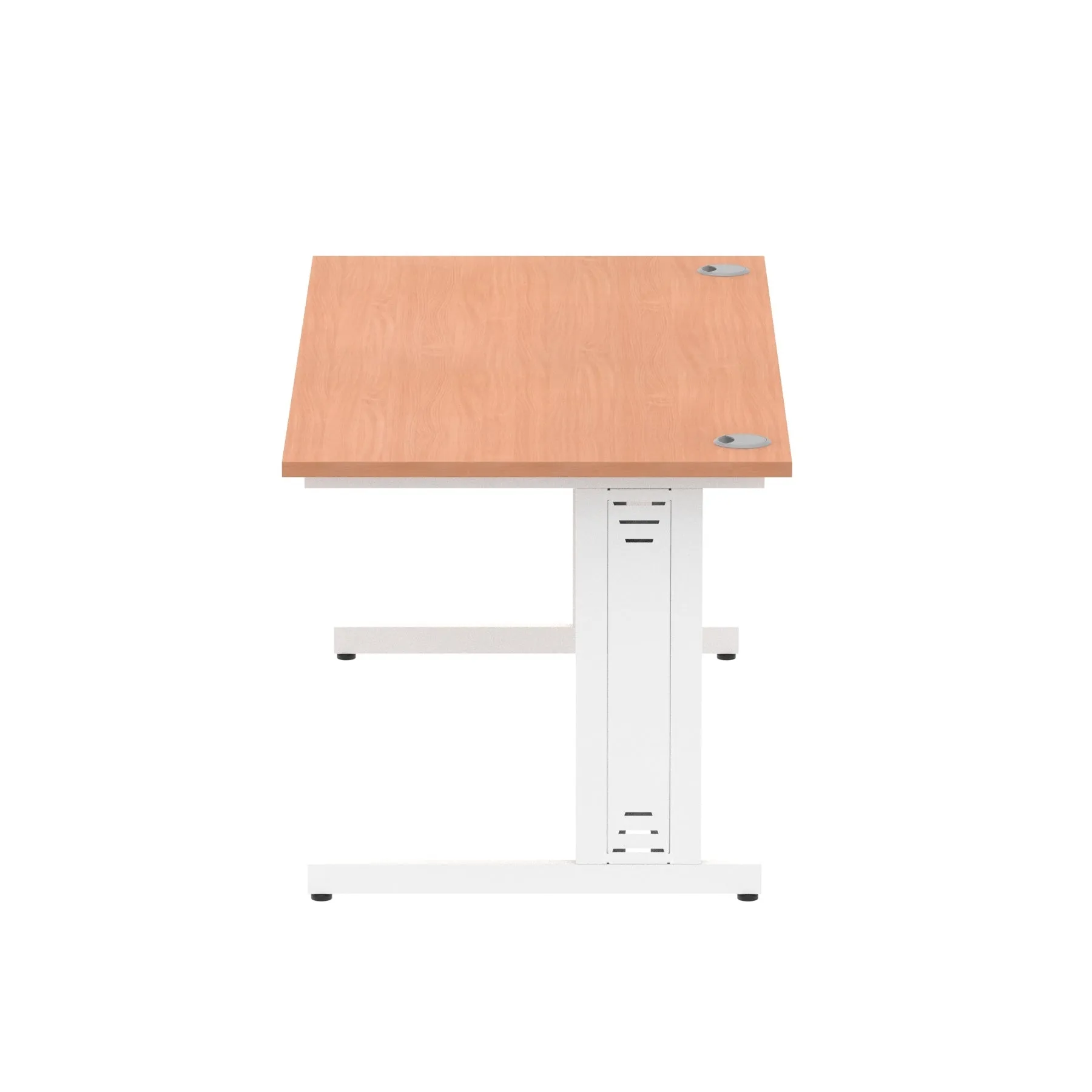 Impulse 1600mm Straight Desk with Cable Managed Leg - MFC Rectangular Table, 1600x800, Silver/White Frame, 5-Year Guarantee