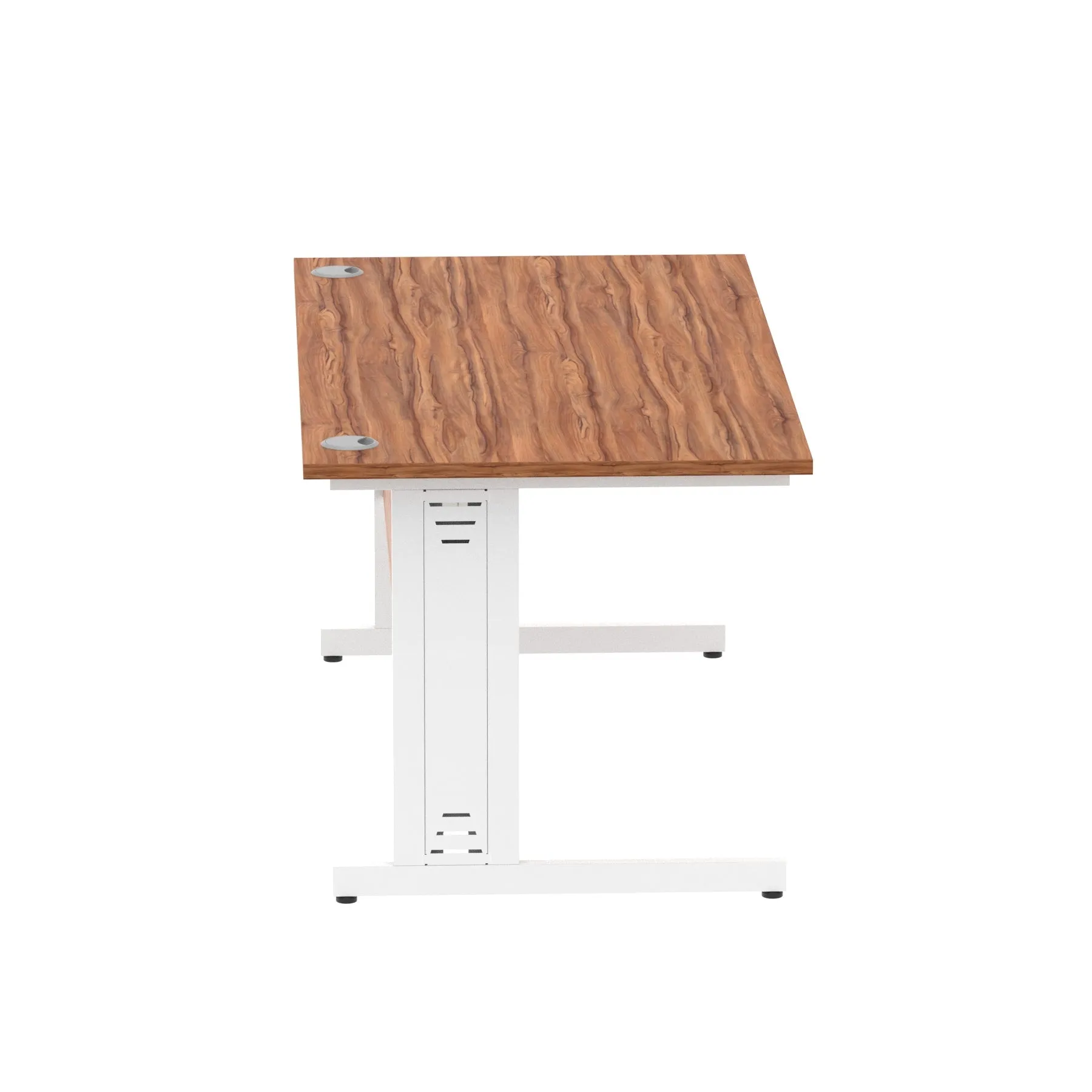 Impulse 1600mm Straight Desk with Cable Managed Leg - MFC Rectangular Table, 1600x800, Silver/White Frame, 5-Year Guarantee