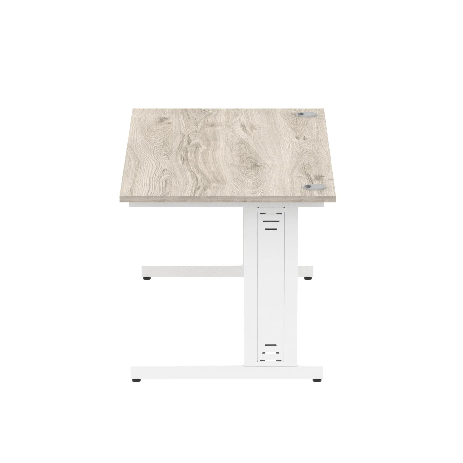 Impulse 1600mm Straight Desk with Cable Managed Leg - MFC Rectangular Table, 1600x800, Silver/White Frame, 5-Year Guarantee