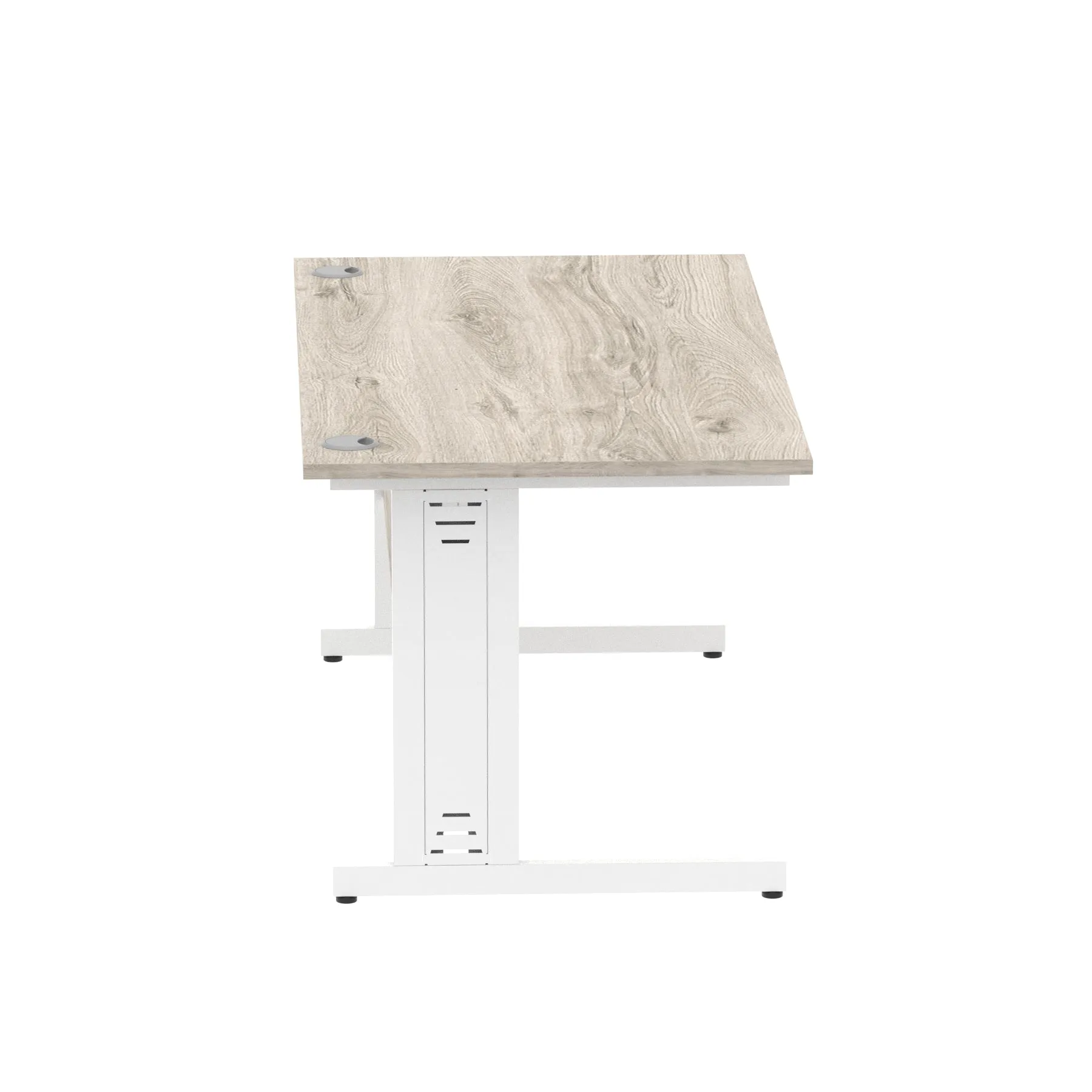 Impulse 1600mm Straight Desk with Cable Managed Leg - MFC Rectangular Table, 1600x800, Silver/White Frame, 5-Year Guarantee