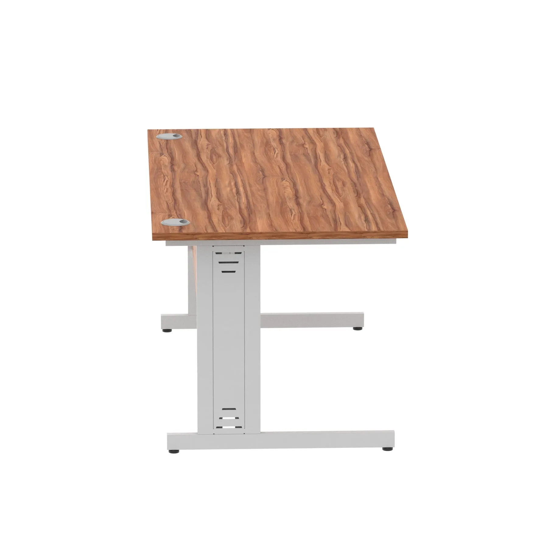 Impulse 1600mm Straight Desk with Cable Managed Leg - MFC Rectangular Table, 1600x800, Silver/White Frame, 5-Year Guarantee