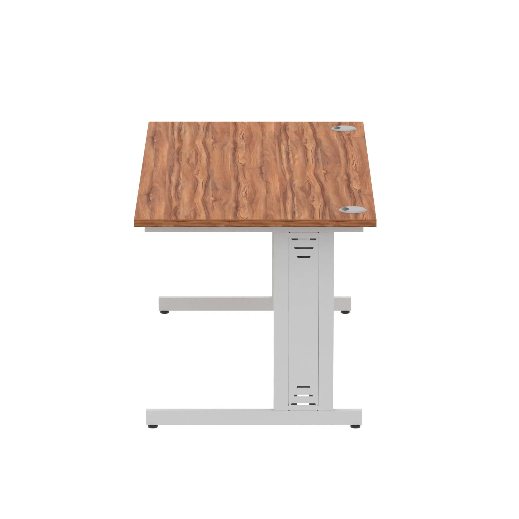 Impulse 1600mm Straight Desk with Cable Managed Leg - MFC Rectangular Table, 1600x800, Silver/White Frame, 5-Year Guarantee