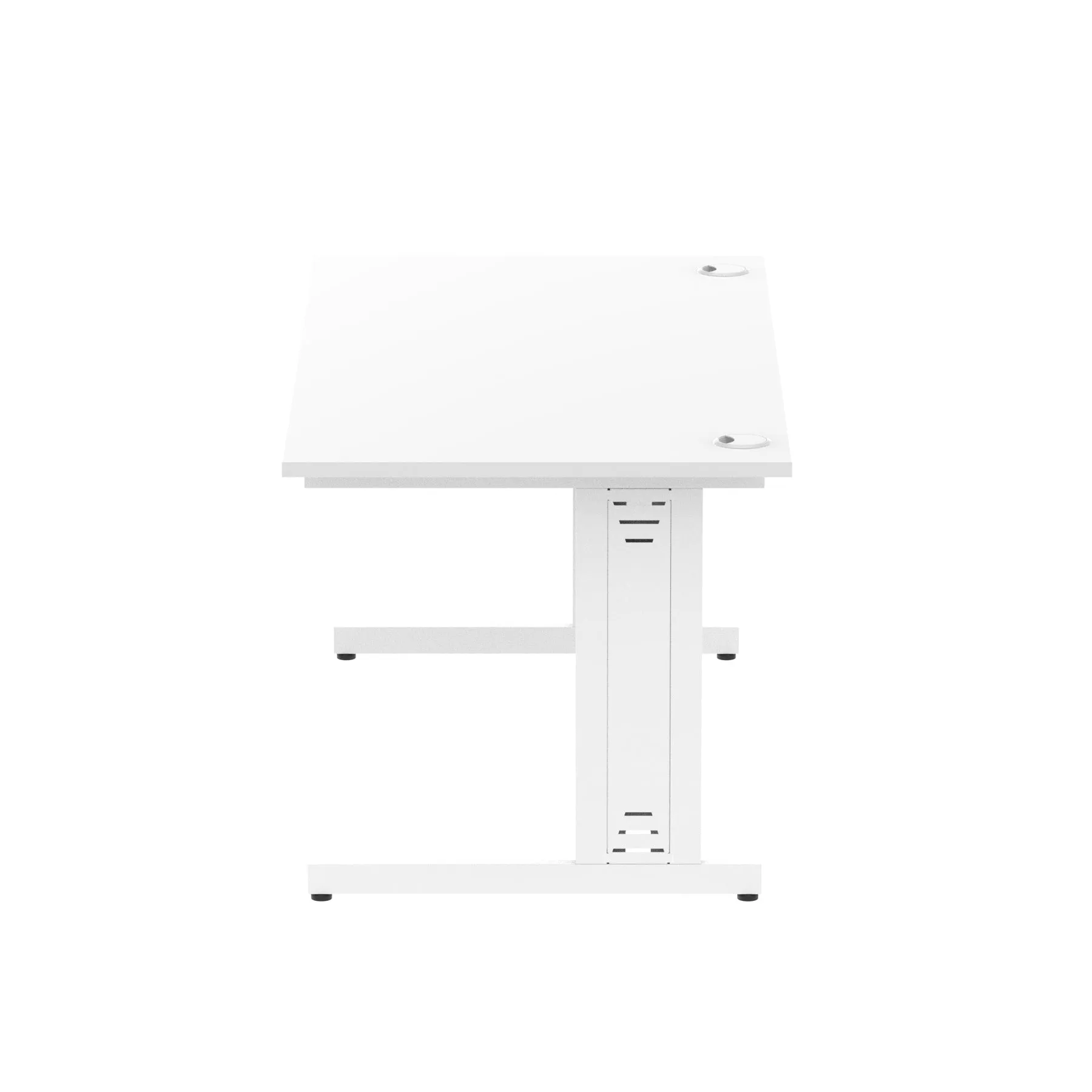 Impulse 1600mm Straight Desk with Cable Managed Leg - MFC Rectangular Table, 1600x800, Silver/White Frame, 5-Year Guarantee
