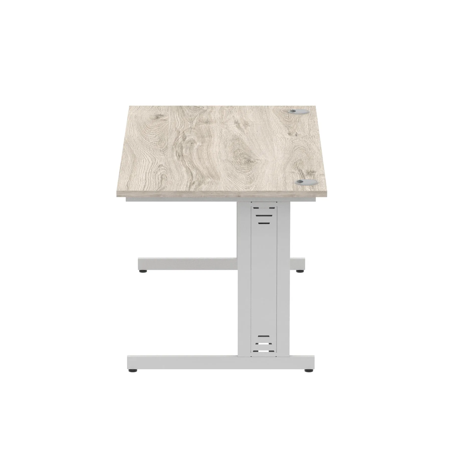 Impulse 1600mm Straight Desk with Cable Managed Leg - MFC Rectangular Table, 1600x800, Silver/White Frame, 5-Year Guarantee