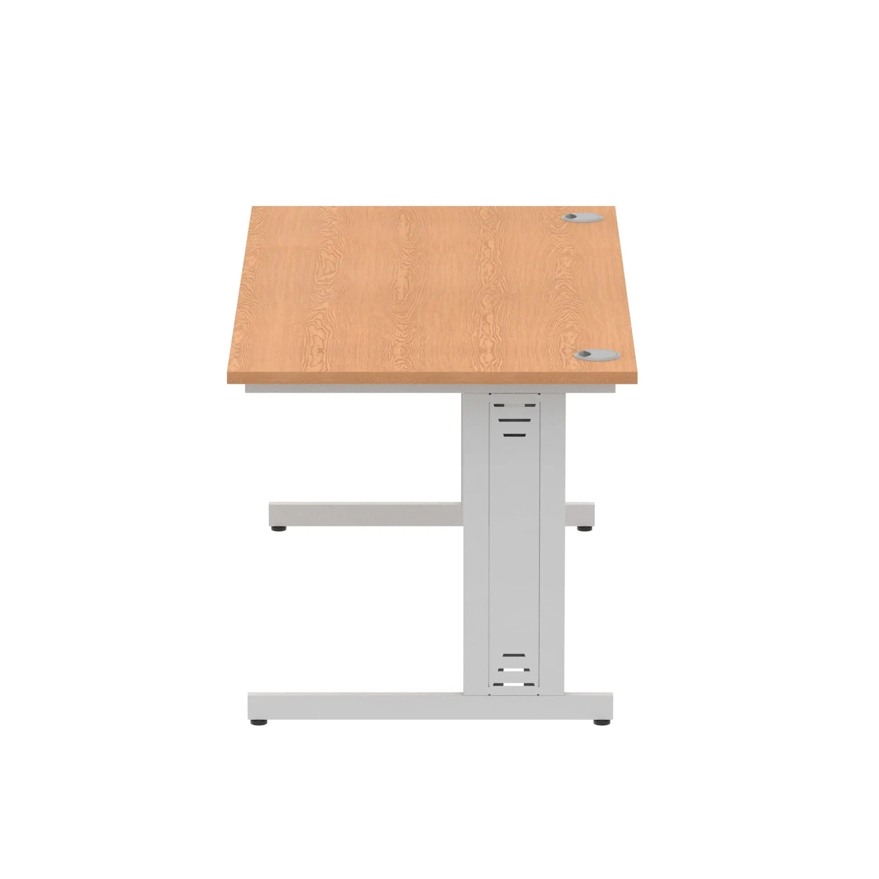 Impulse 1600mm Straight Desk with Cable Managed Leg - MFC Rectangular Table, 1600x800, Silver/White Frame, 5-Year Guarantee