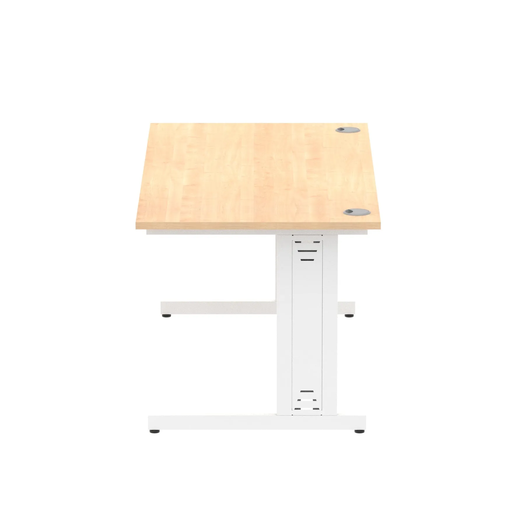 Impulse 1600mm Straight Desk with Cable Managed Leg - MFC Rectangular Table, 1600x800, Silver/White Frame, 5-Year Guarantee