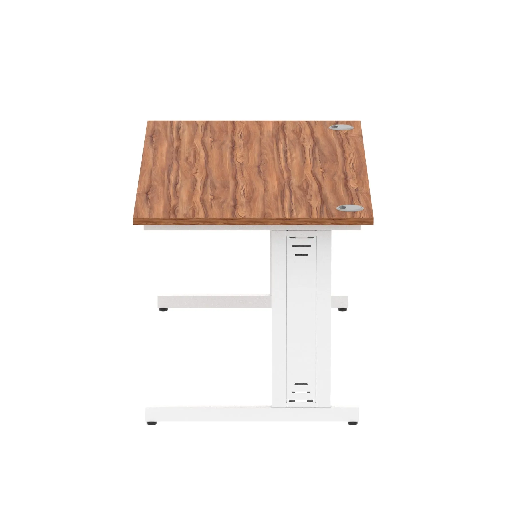 Impulse 1600mm Straight Desk with Cable Managed Leg - MFC Rectangular Table, 1600x800, Silver/White Frame, 5-Year Guarantee