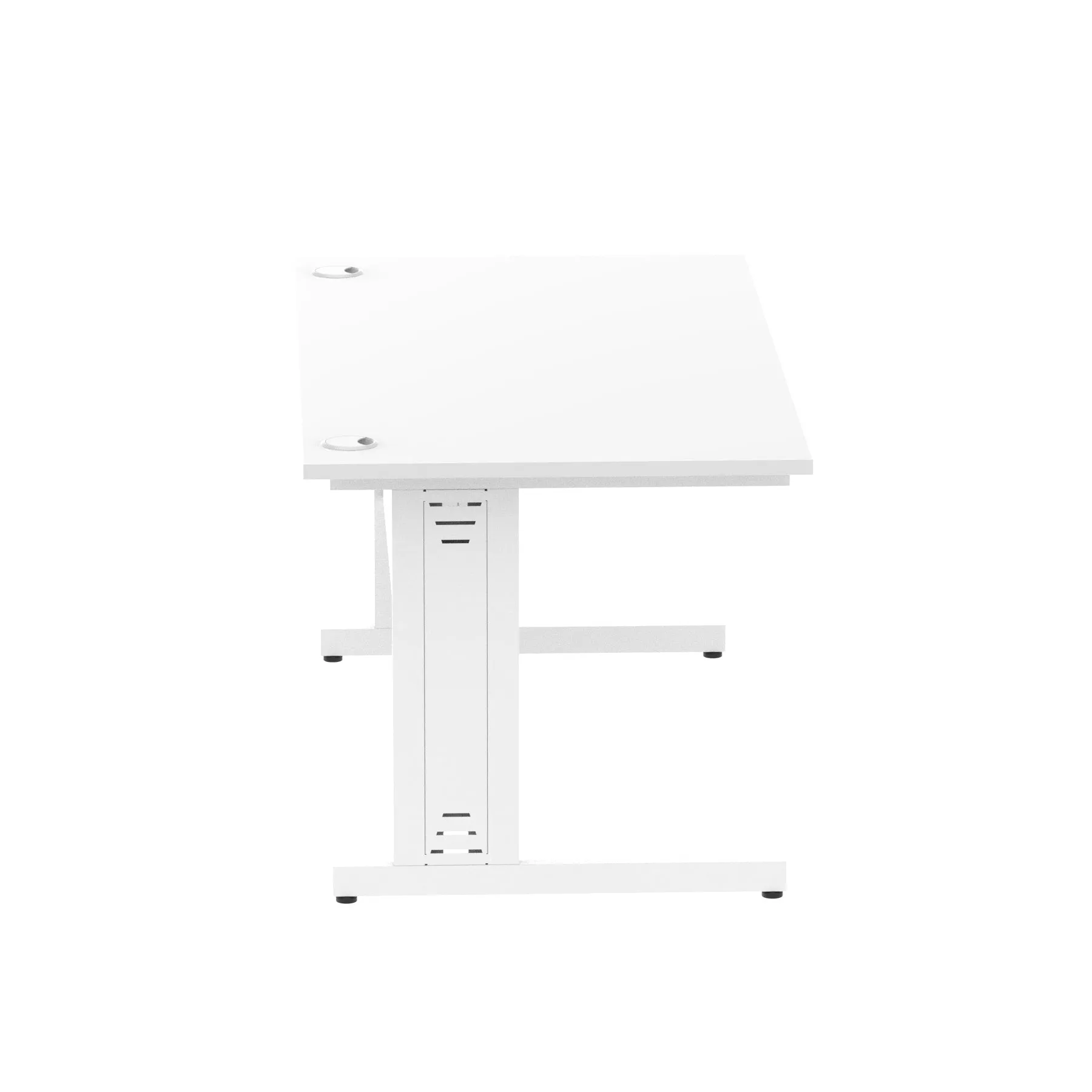 Impulse 1600mm Straight Desk with Cable Managed Leg - MFC Rectangular Table, 1600x800, Silver/White Frame, 5-Year Guarantee