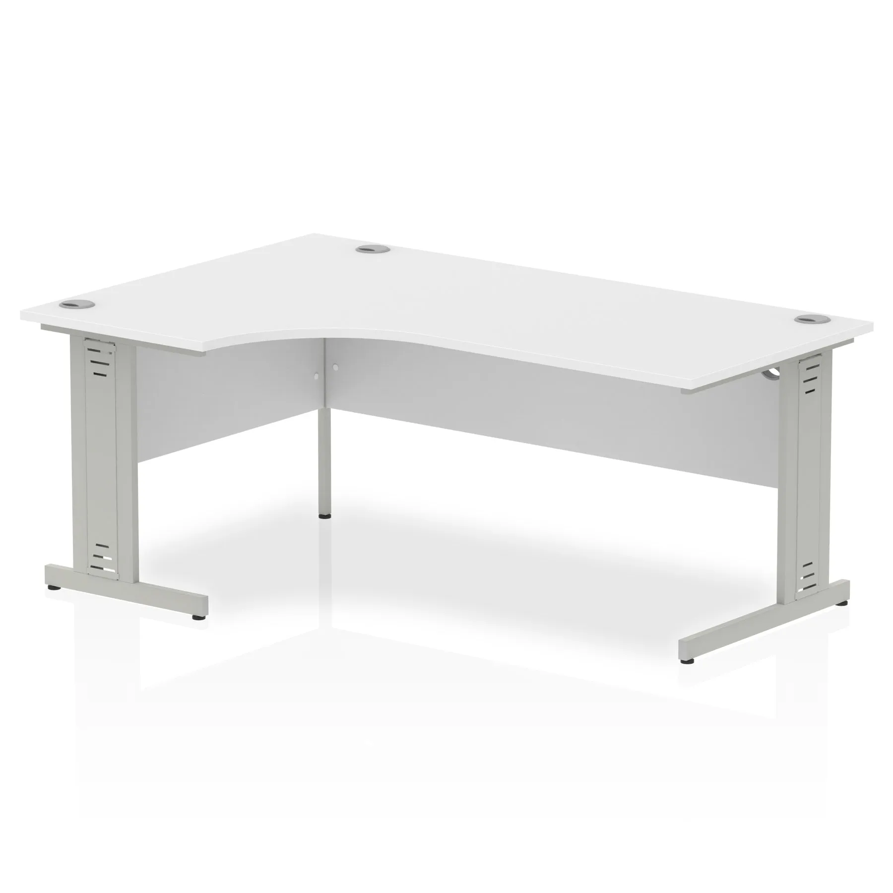 Impulse 1800mm Left Crescent Corner Desk | Cable Managed Leg | Sturdy Build | Weather & Heat Resistant Melamine Finish