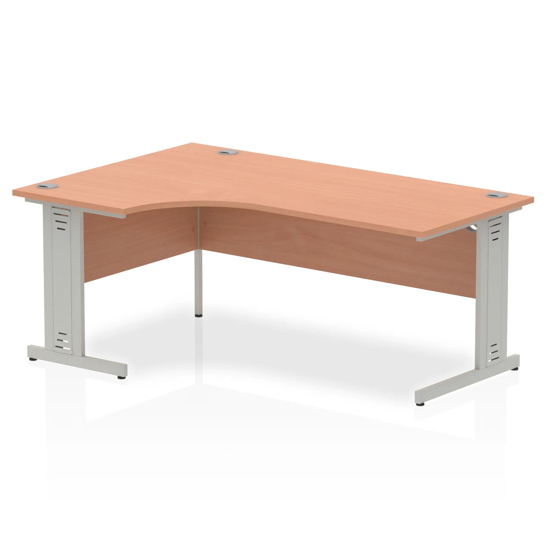 Impulse 1800mm Left Crescent Corner Desk | Cable Managed Leg | Sturdy Build | Weather & Heat Resistant Melamine Finish