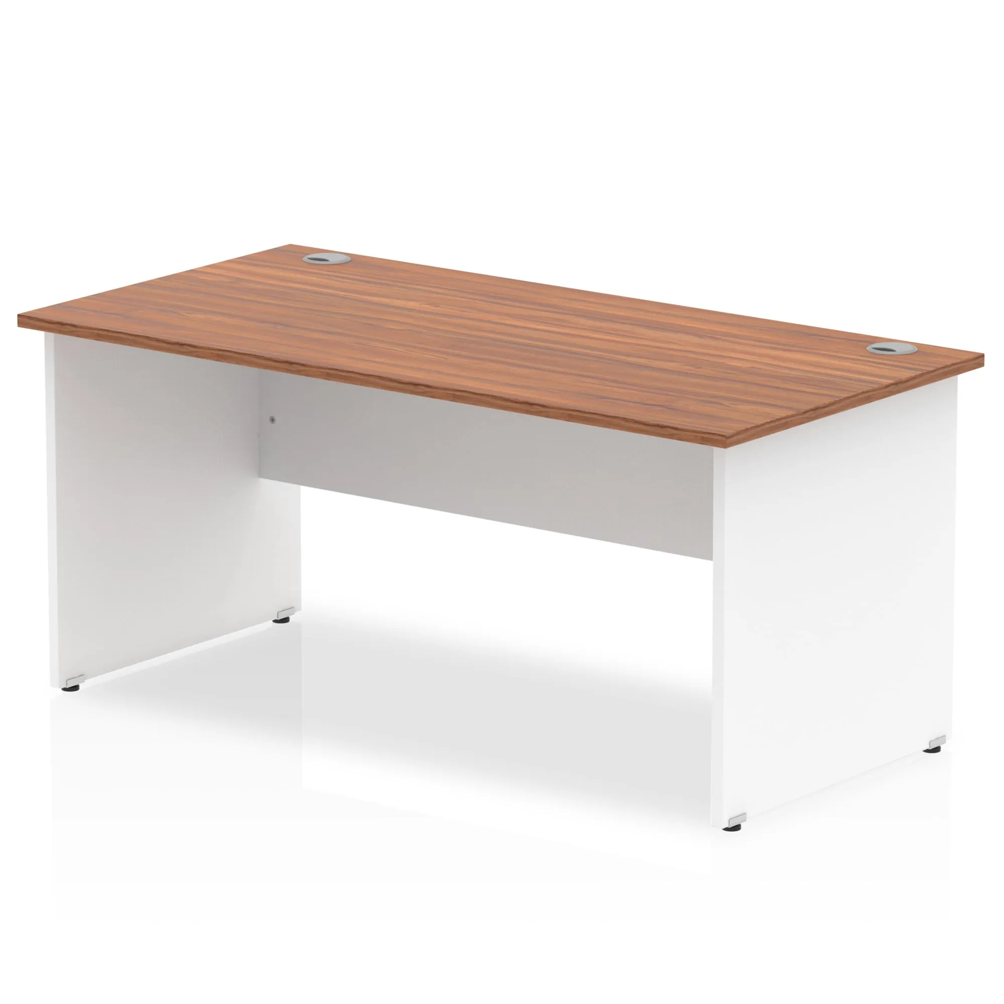 Impulse 1800mm Straight Desk Panel End Leg - MFC Rectangular Table, Self-Assembly, 5-Year Guarantee, 1800x800mm, White Panel, 53.3kg