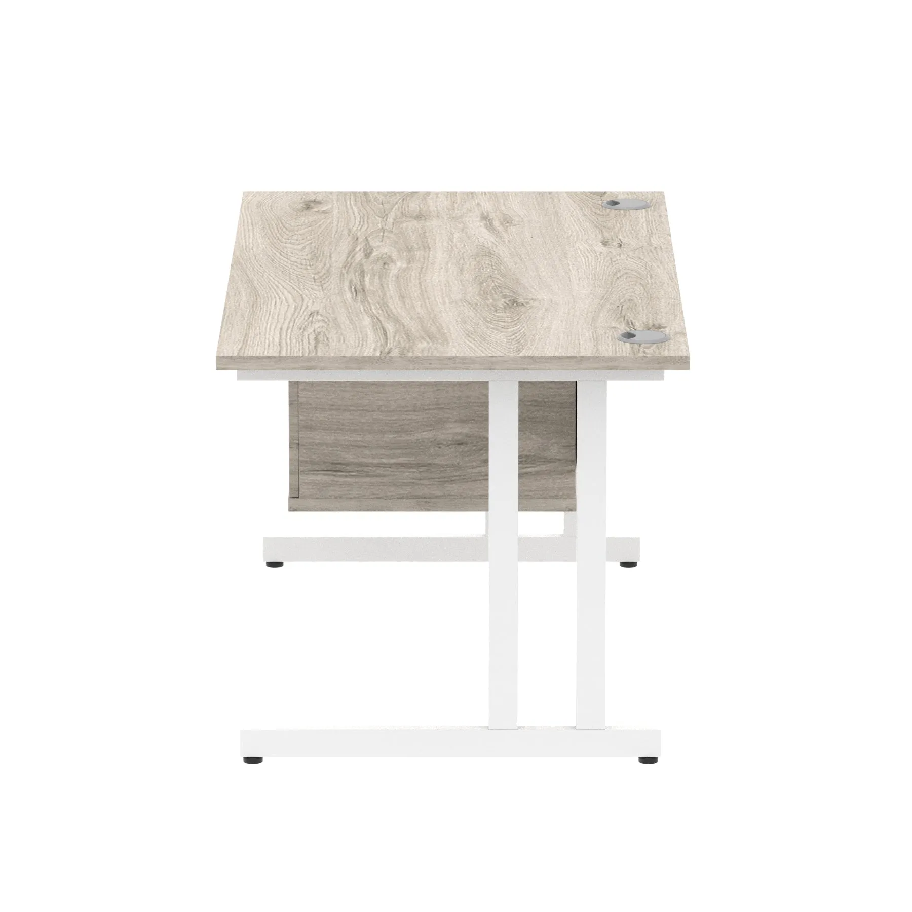 Impulse Cantilever Straight Desk - White Frame, Fixed Pedestal, MFC Material, 1200-1800mm Width, 2-3 Lockable Drawers, 5-Year Guarantee