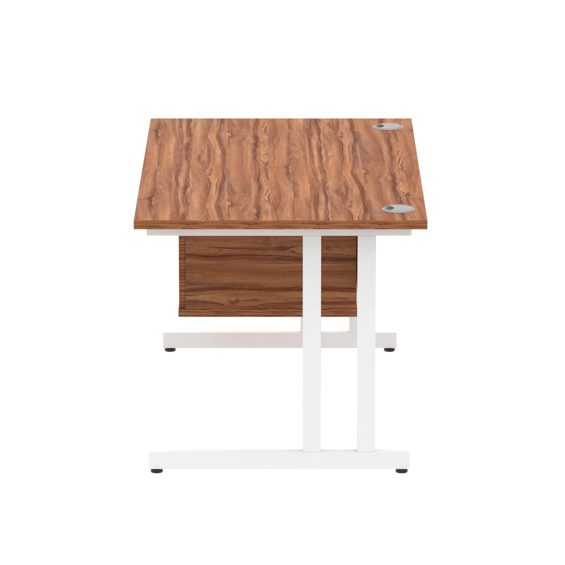 Impulse Cantilever Straight Desk - White Frame, Fixed Pedestal, MFC Material, 1200-1800mm Width, 2-3 Lockable Drawers, 5-Year Guarantee