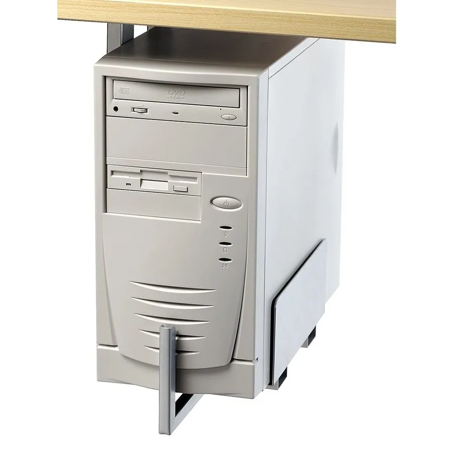 Impulse Lockable CPU Holder - Steel Rectangular Computer Stand with Lockable Door, Easy Self-Assembly, 1-Year Guarantee