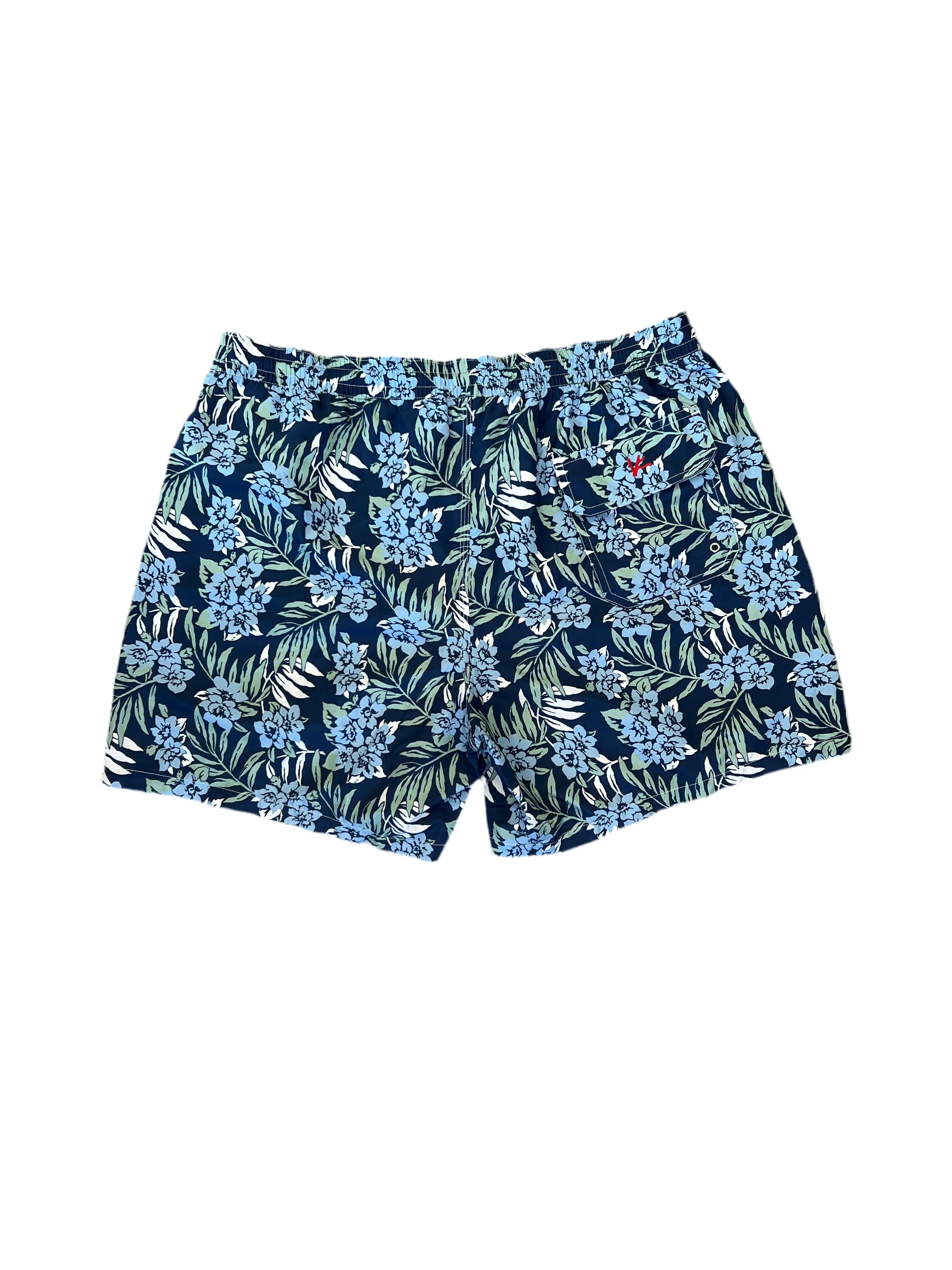 Isaia Green Blue Mens Floral Swim Trunk