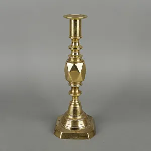 JAMES CLEWS & SONS 'Diamond Princess' Brass Candlestick