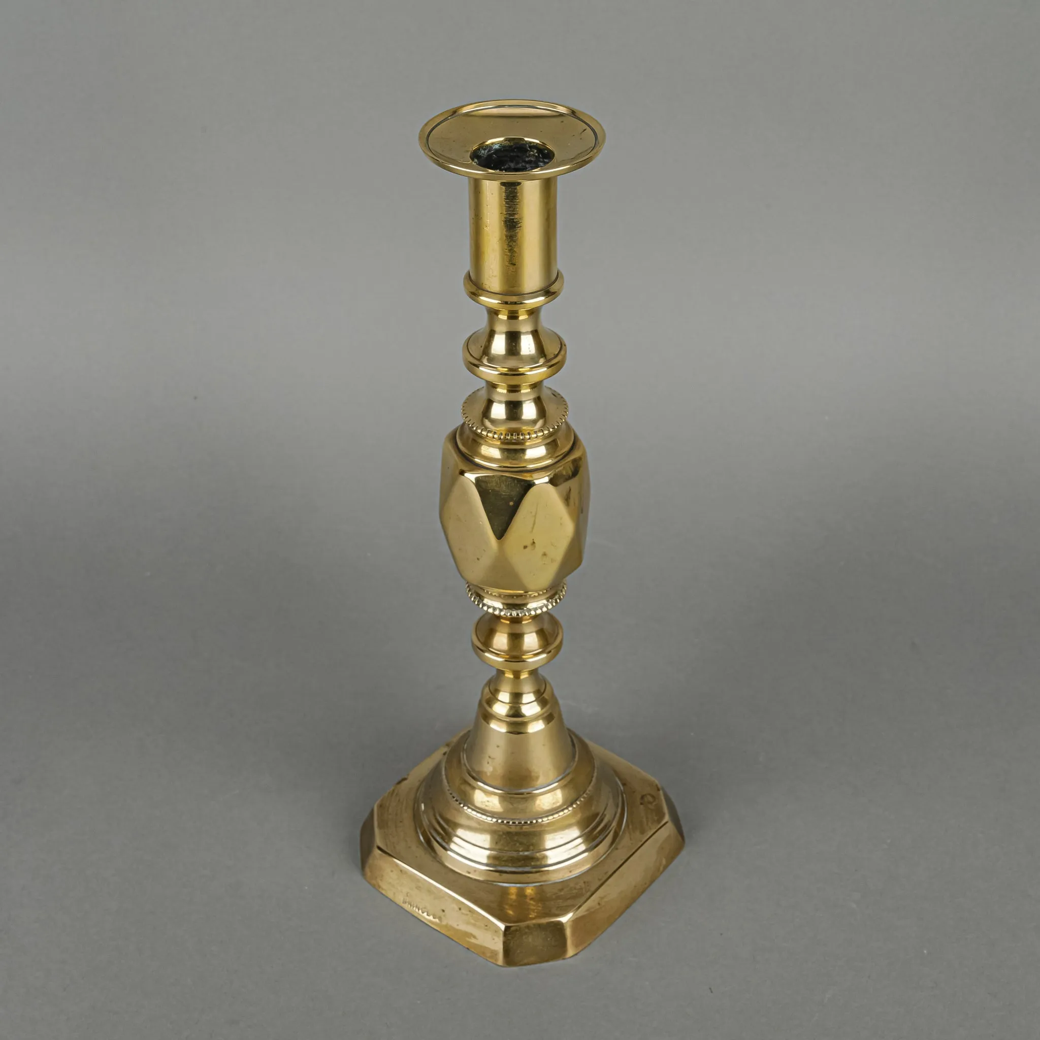 JAMES CLEWS & SONS 'Diamond Princess' Brass Candlestick