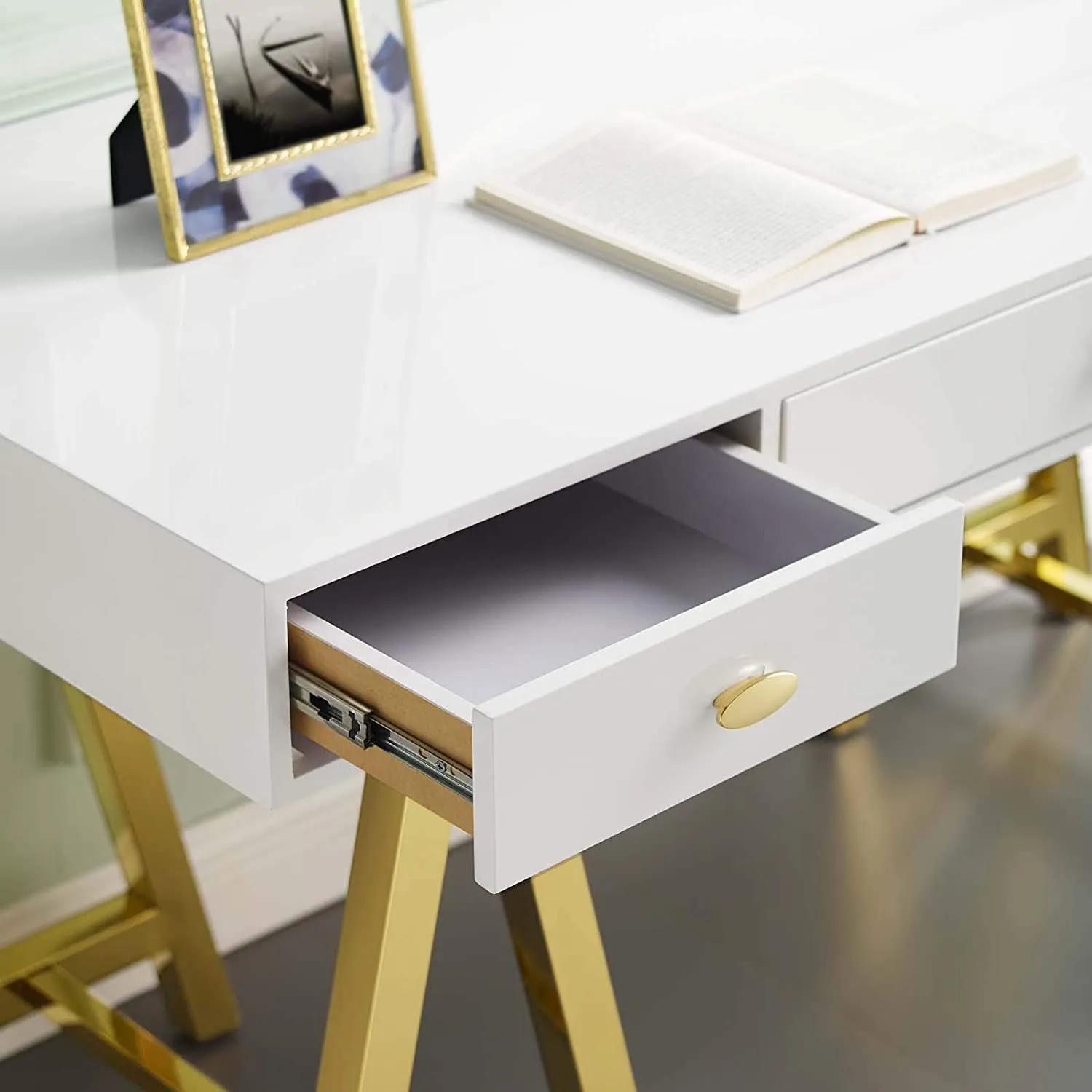 Jettison Office Desk Gold White