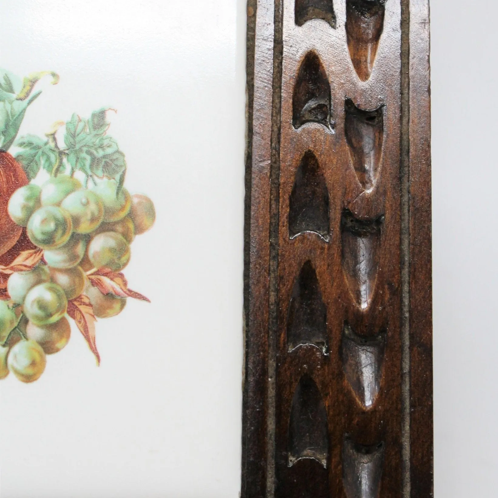Jewelry Box, Carved Wood, Tile Insert, Mexico, Vintage