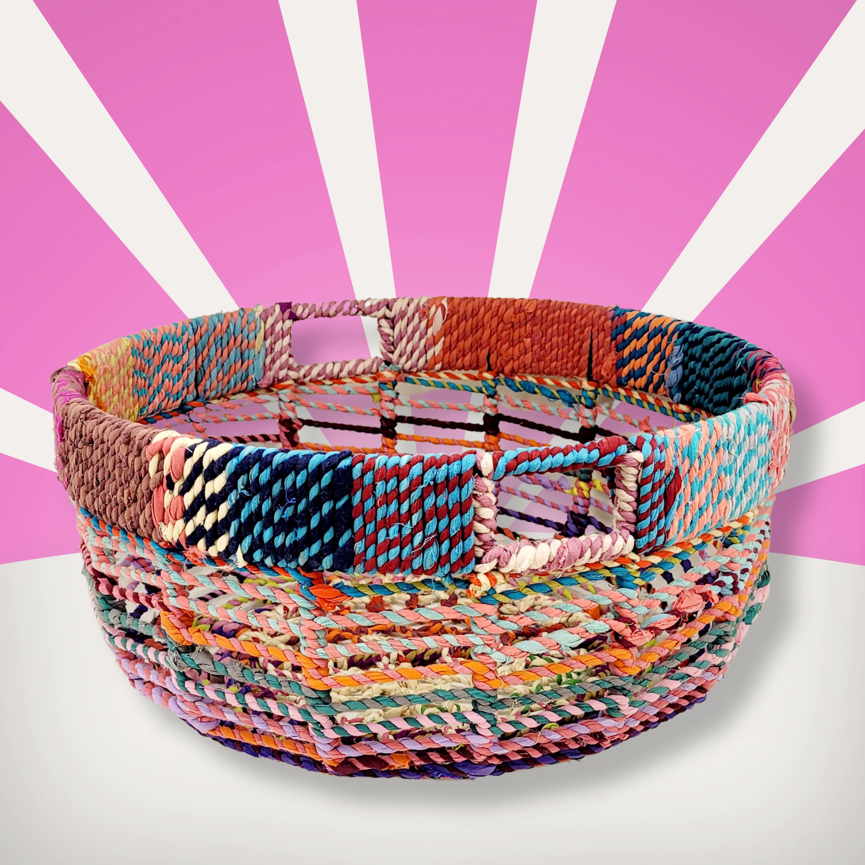 Jute Woven Baskets Round