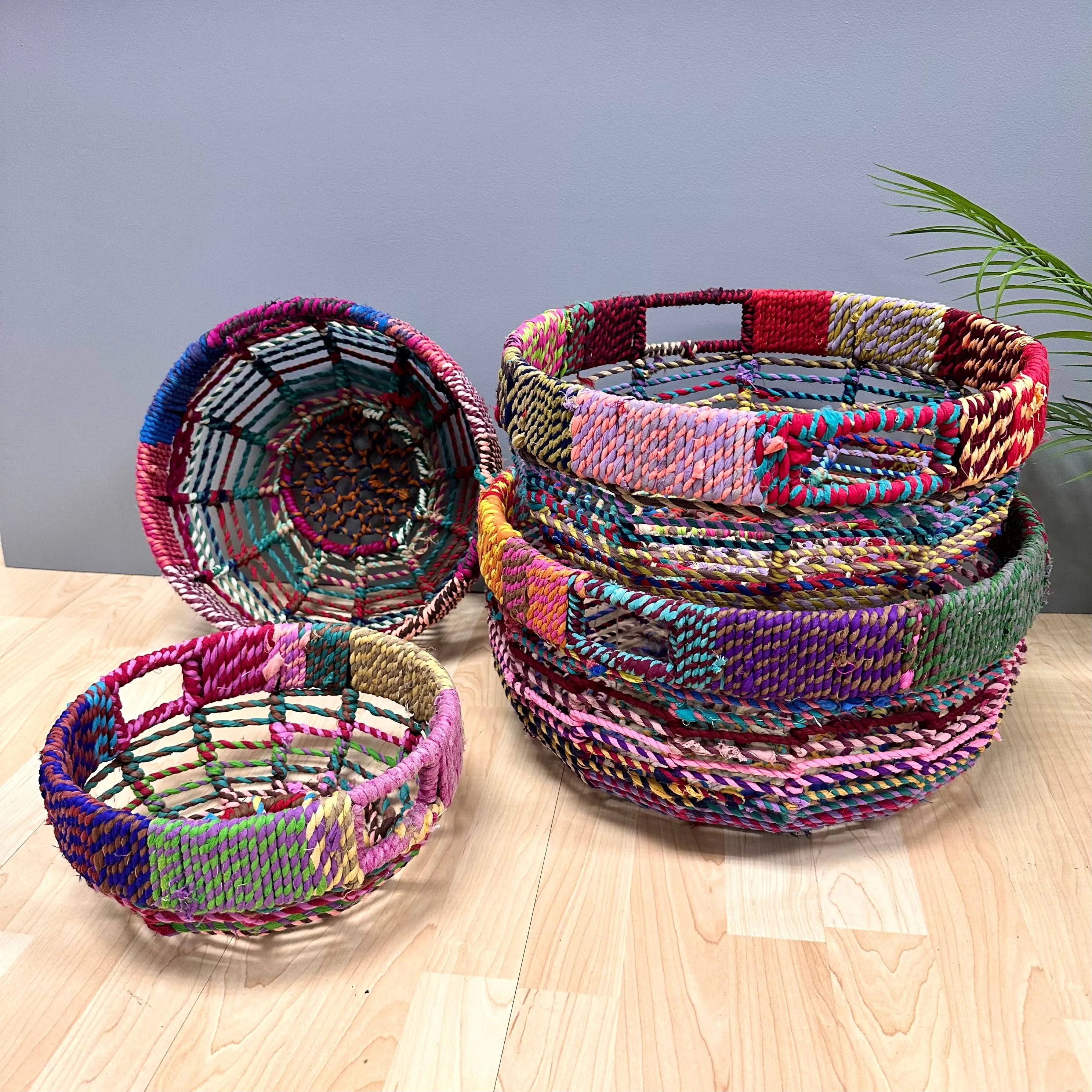 Jute Woven Baskets Round