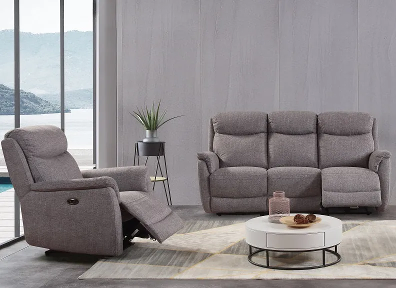 Kent Powered Fabric Three Seat Sofa