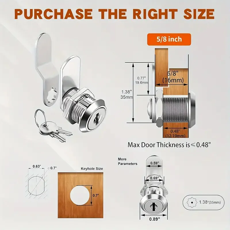 Keys Versatile Keyed Cabinet Lock - 5/8"