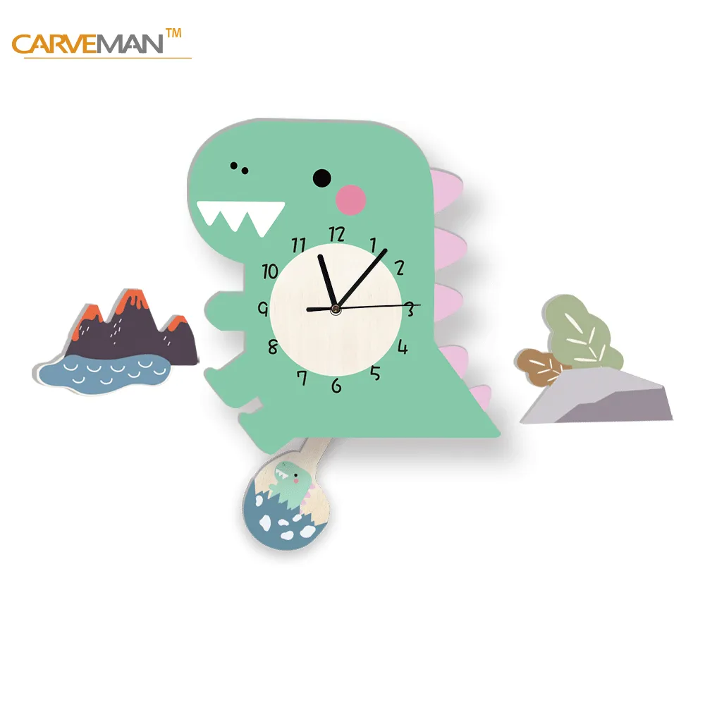 Kids Rainbow Pendulum Wall Clock Study Room Decor
