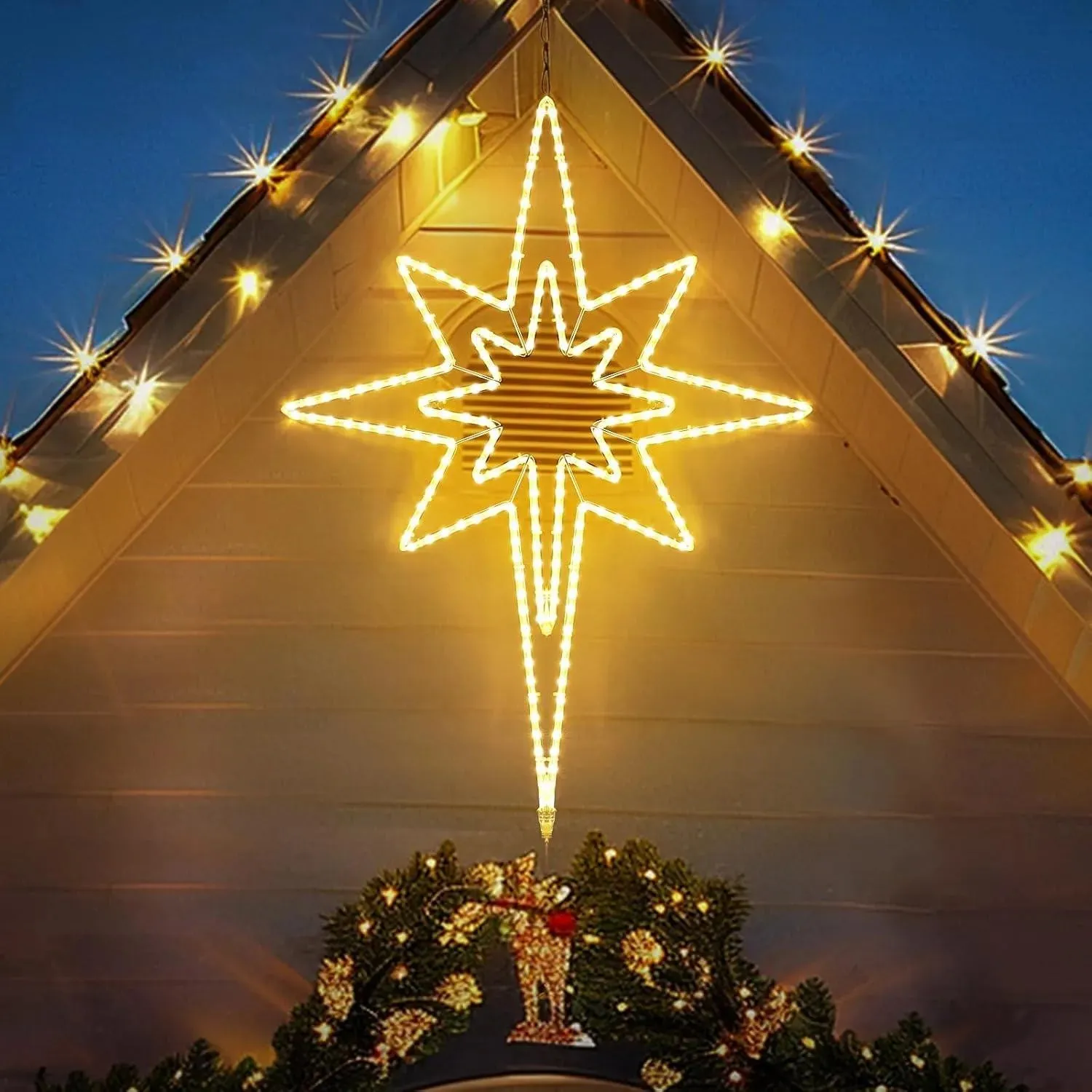 Large Star of Bethlehem Warm White Plug In Motif Christmas Light