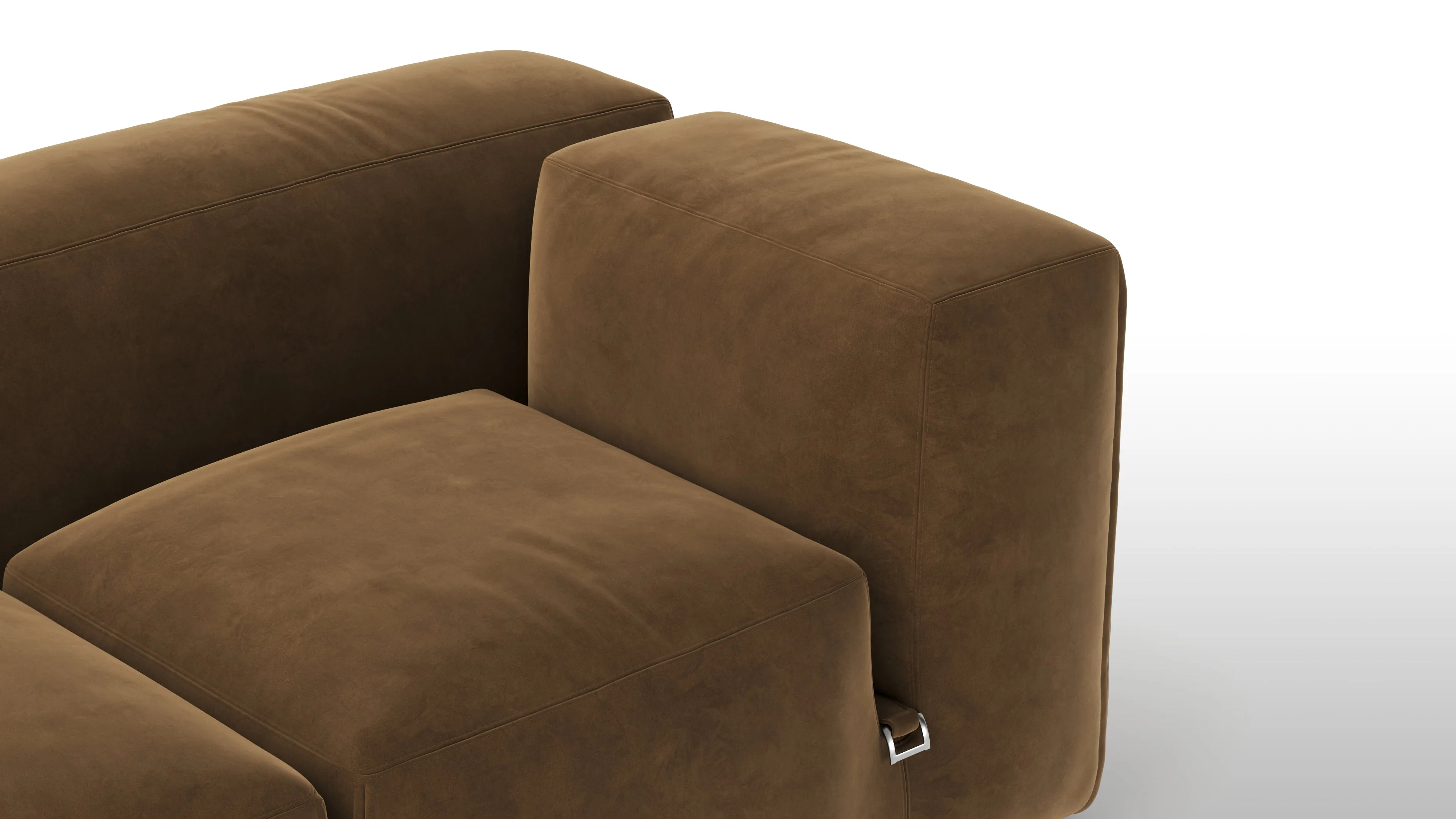 Le Mura - Le Mura Two Seater Sofa, Brown Vegan Suede