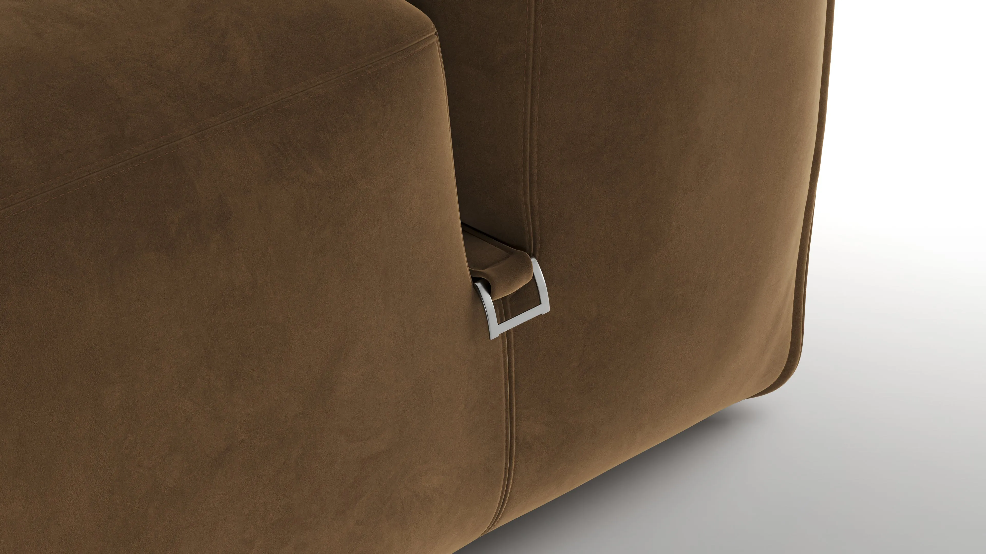 Le Mura - Le Mura Two Seater Sofa, Brown Vegan Suede