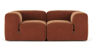 Le Mura - Le Mura Two Seater Sofa, Rust Chenille