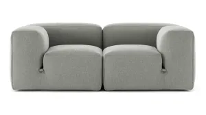 Le Mura - Le Mura Two Seater Sofa, Soft Gray Brushed Weave