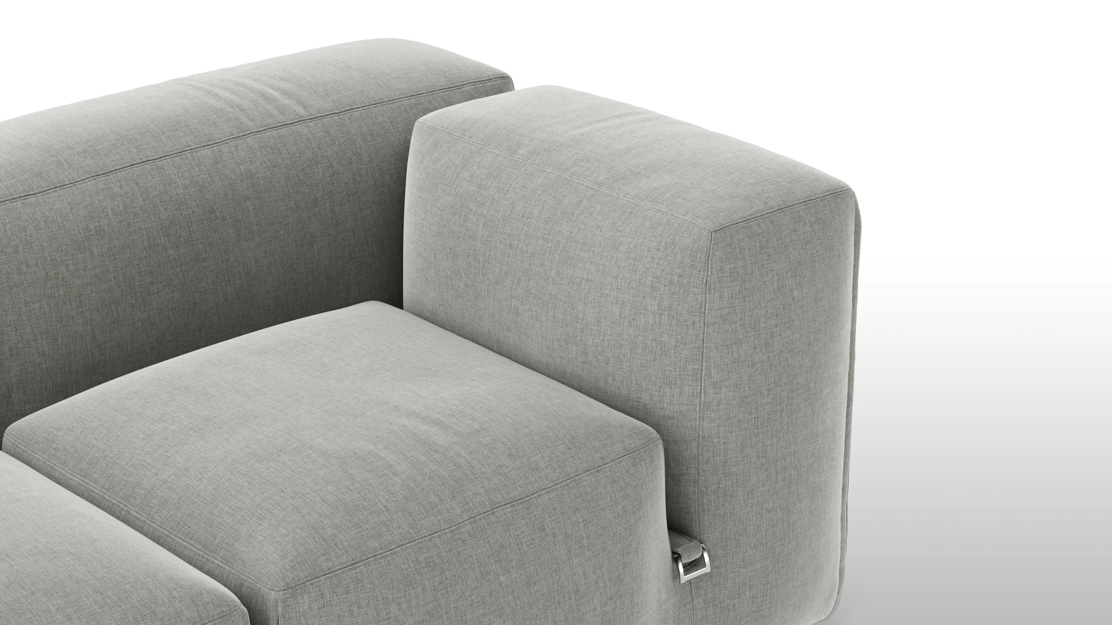 Le Mura - Le Mura Two Seater Sofa, Soft Gray Brushed Weave